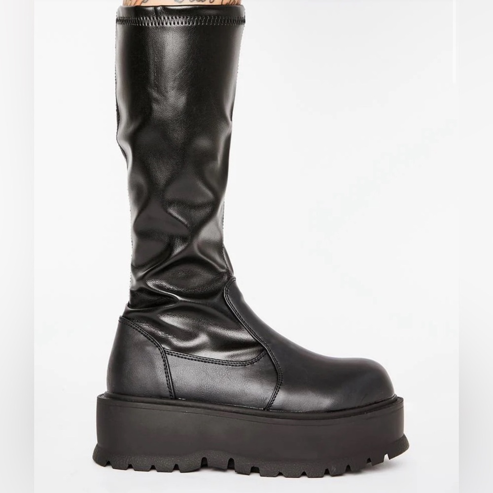 Slacker 200 Knee High Demonia Boots Platform - image 2